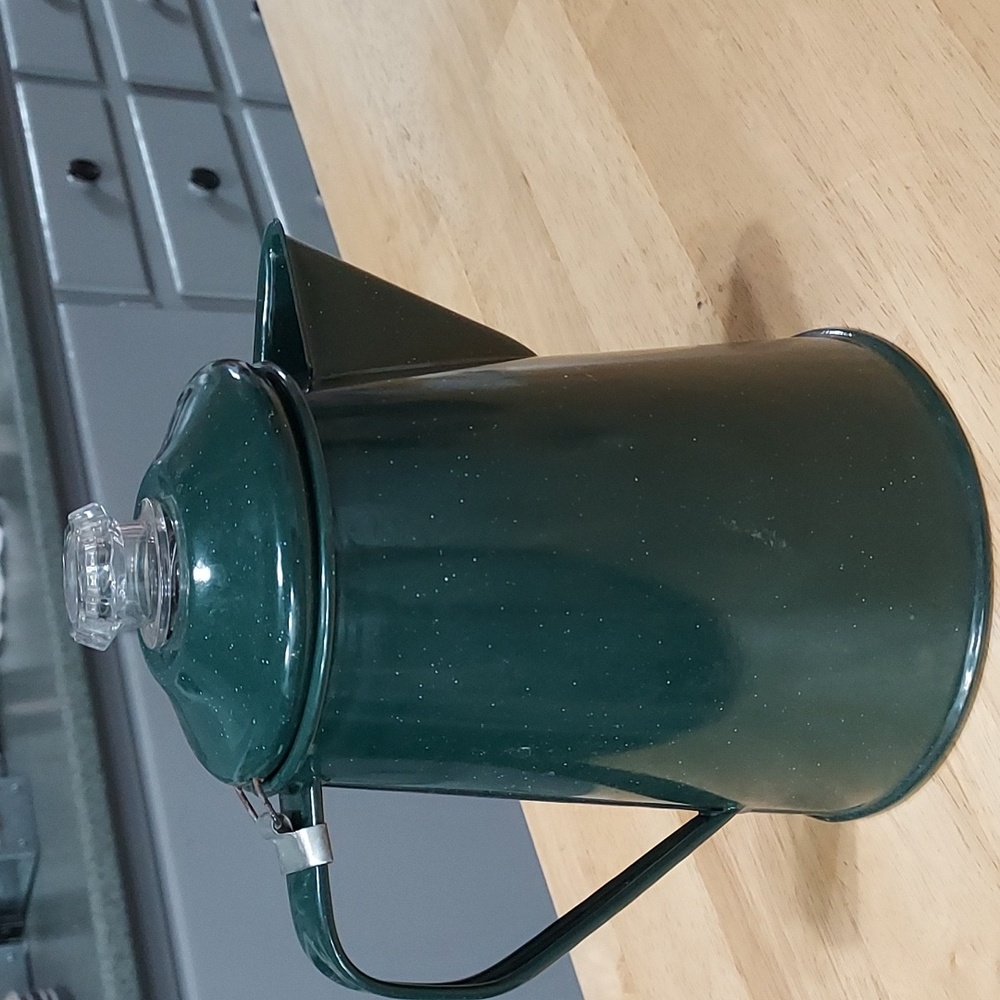 FARMHOUSE green speckel enamel coffee pot